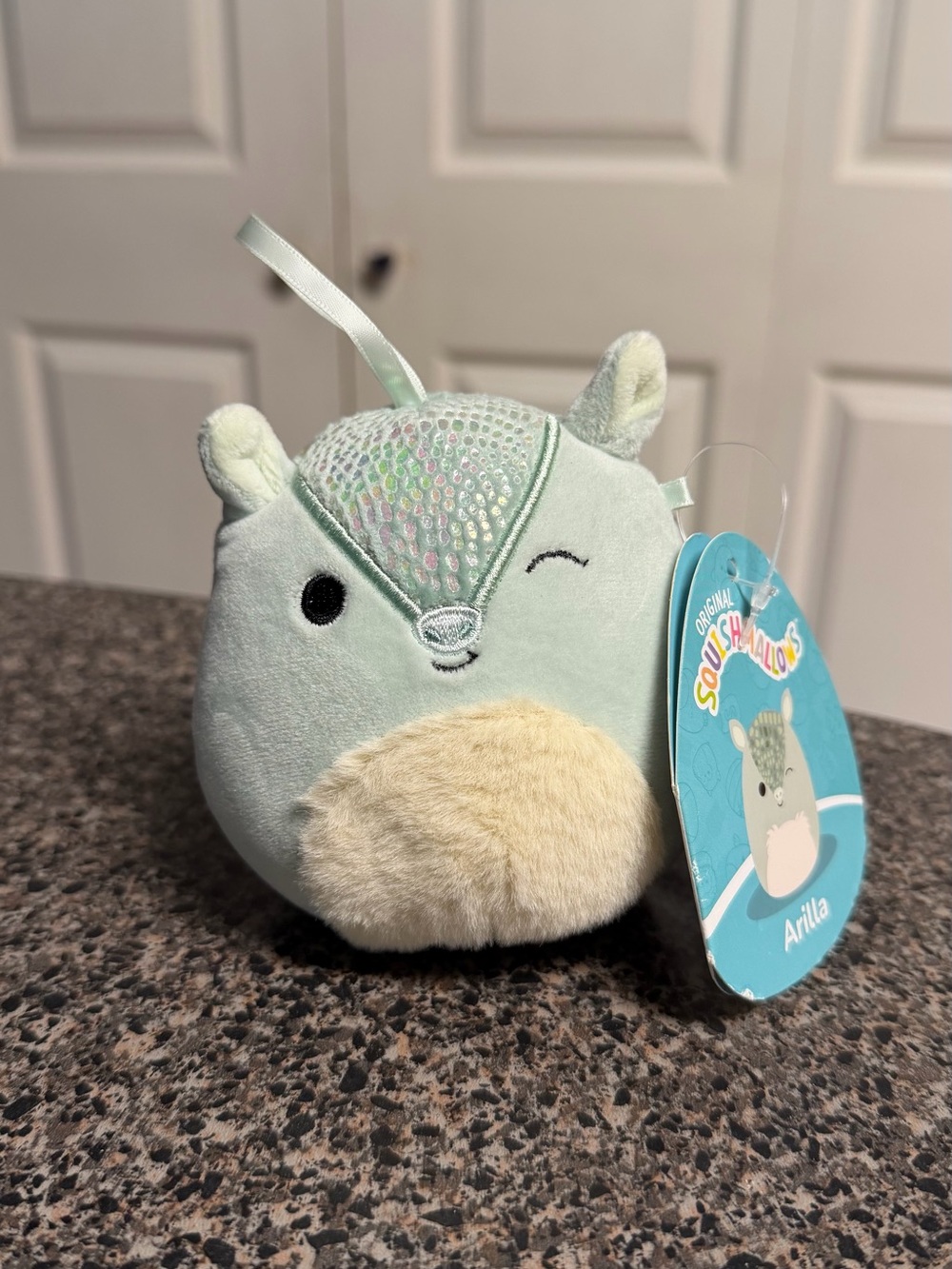 Ariella Mint Green & Cream Plush Clip-On